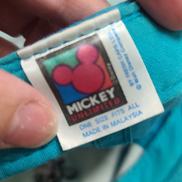 Disney Mickey Mouse Unlimited, Teal and Purple Snapback Baseball Hat Cap 90's - Picture 2 of 11